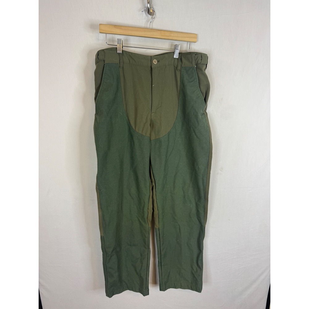 LL Bean Upland Hunting Pants Mens 34x33 Green Nylon Reinforced Brush 271005